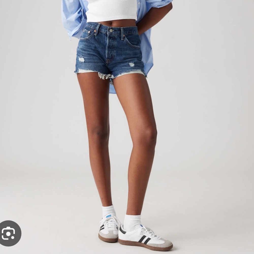 Levi’s original fit 501 high waisted jean shorts